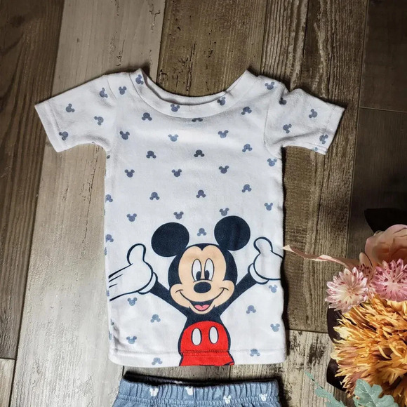 Disney Baby Matching Mickey Mouse PJ Pajama Set Size 6m NWOT - Picture 4 of 14